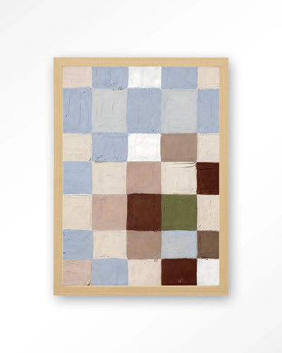 Blue Blocks - Moderne Wanddecoratie | Artprint, Glass Art, Wandkleed by Urban Cotton