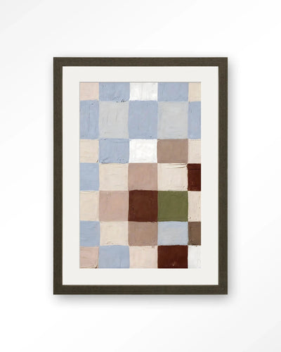 Blue Blocks - Moderne Wanddecoratie | Artprint, Glass Art, Wandkleed by Urban Cotton