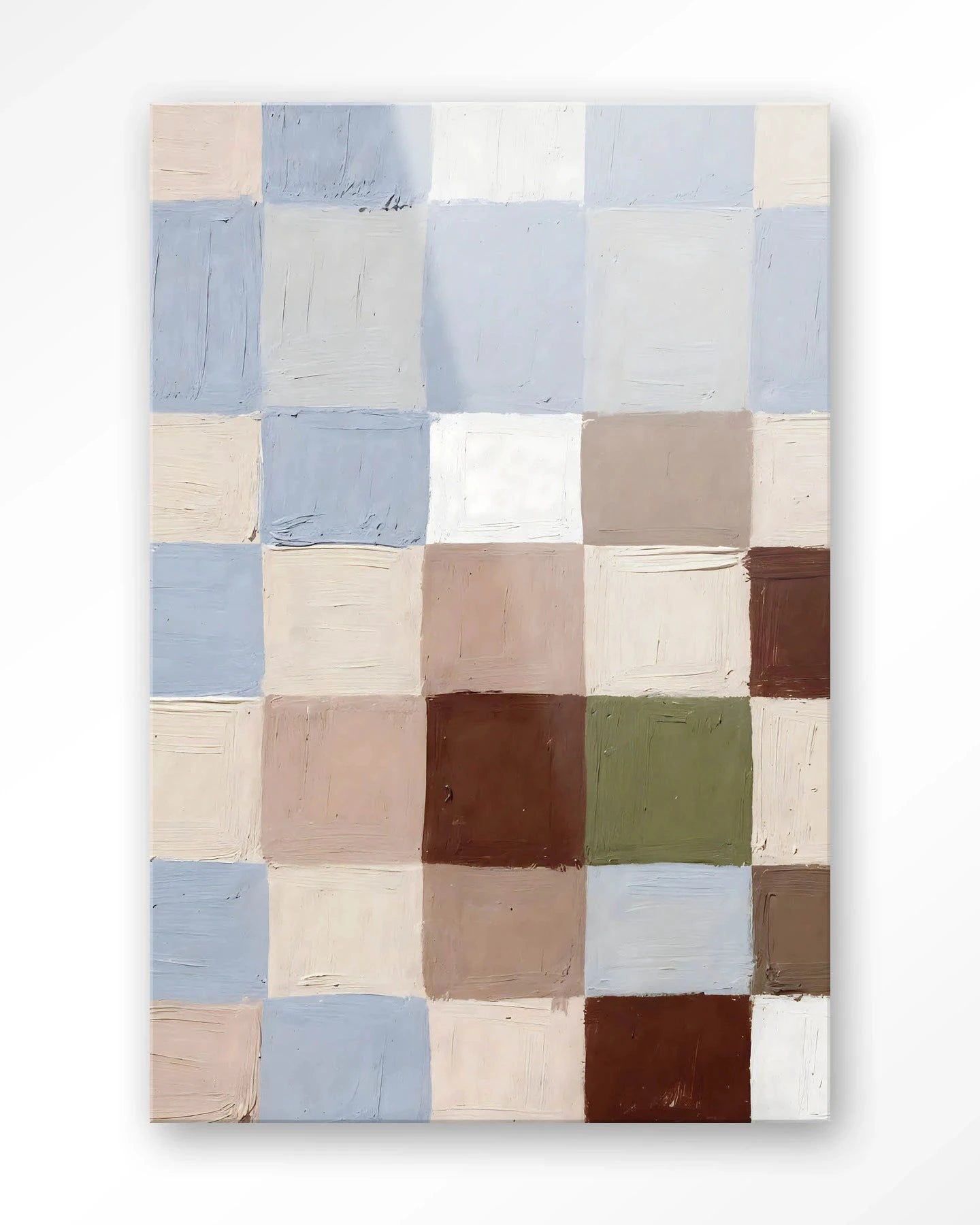 Blue Blocks - Moderne Wanddecoratie | Artprint, Glass Art, Wandkleed by Urban Cotton