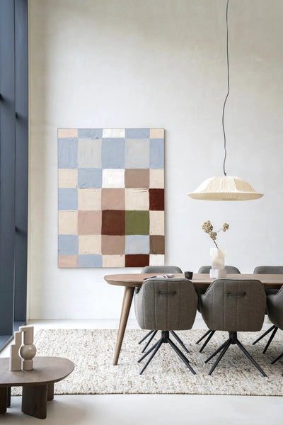 Blue Blocks - Moderne Wanddecoratie | Artprint, Glass Art, Wandkleed by Urban Cotton