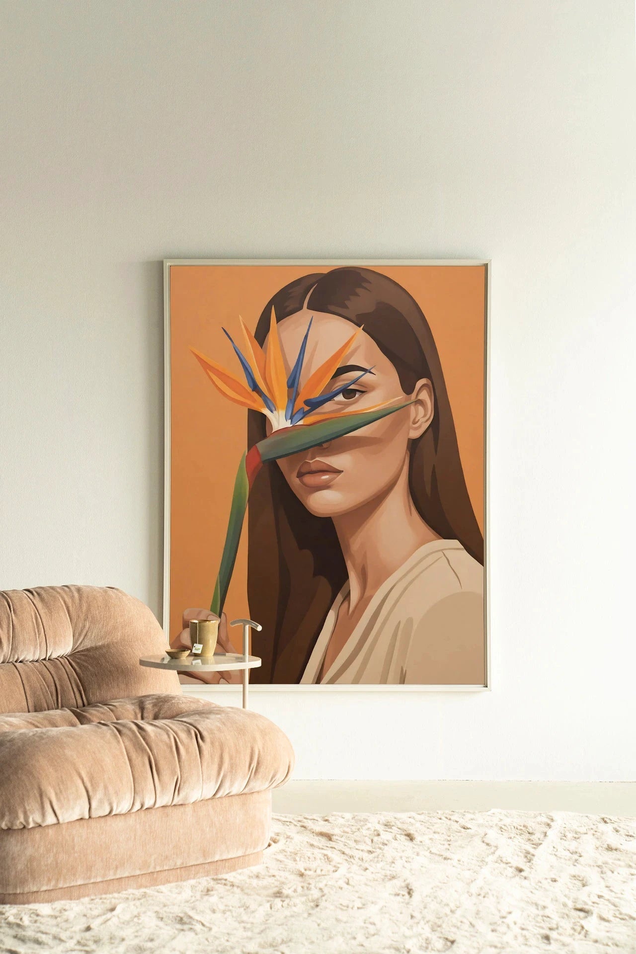 Girl Of Paradise - Moderne Wanddecoratie | Artprint, Glass Art, Wandkleed by Urban Cotton