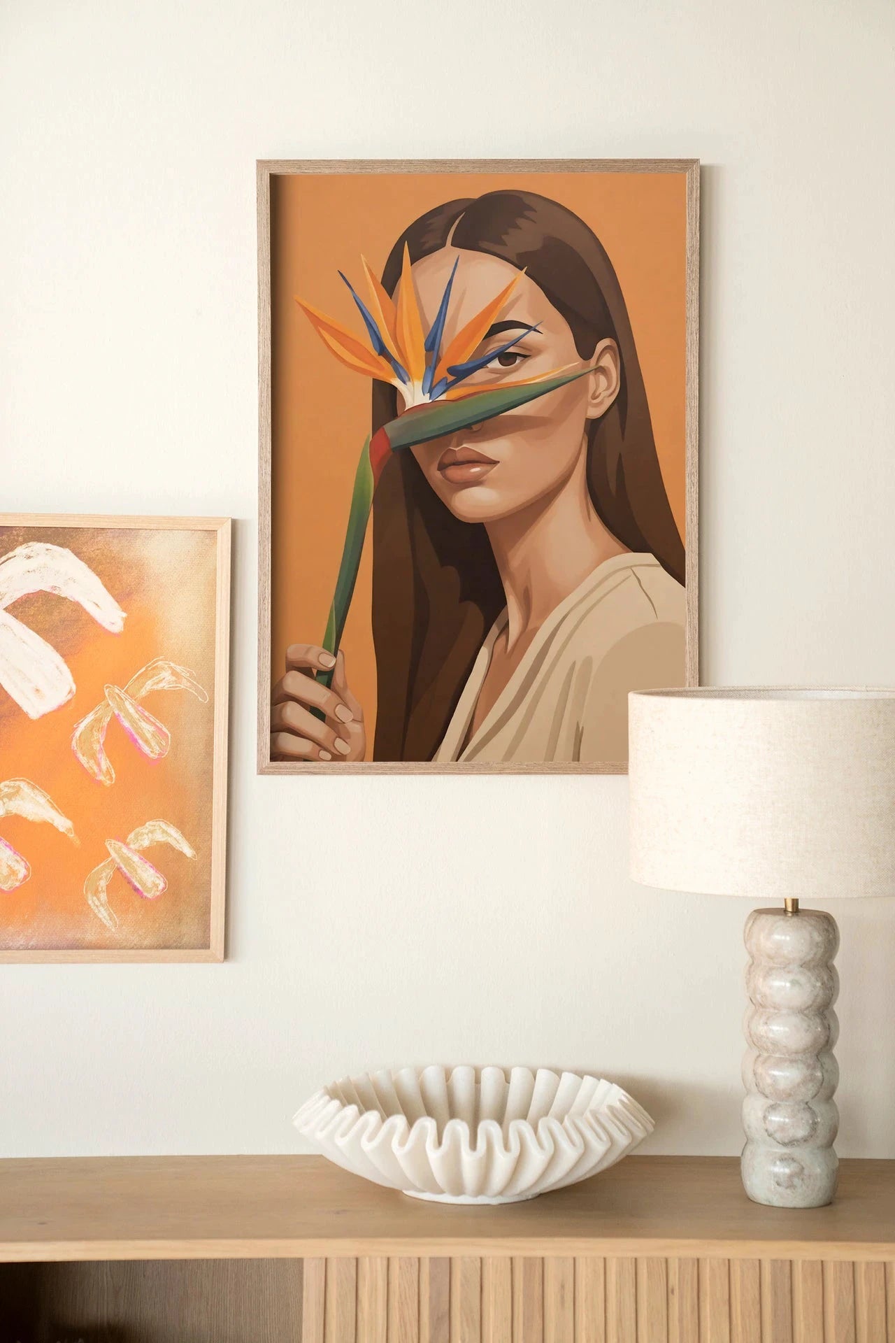 Girl Of Paradise - Moderne Wanddecoratie | Artprint, Glass Art, Wandkleed by Urban Cotton