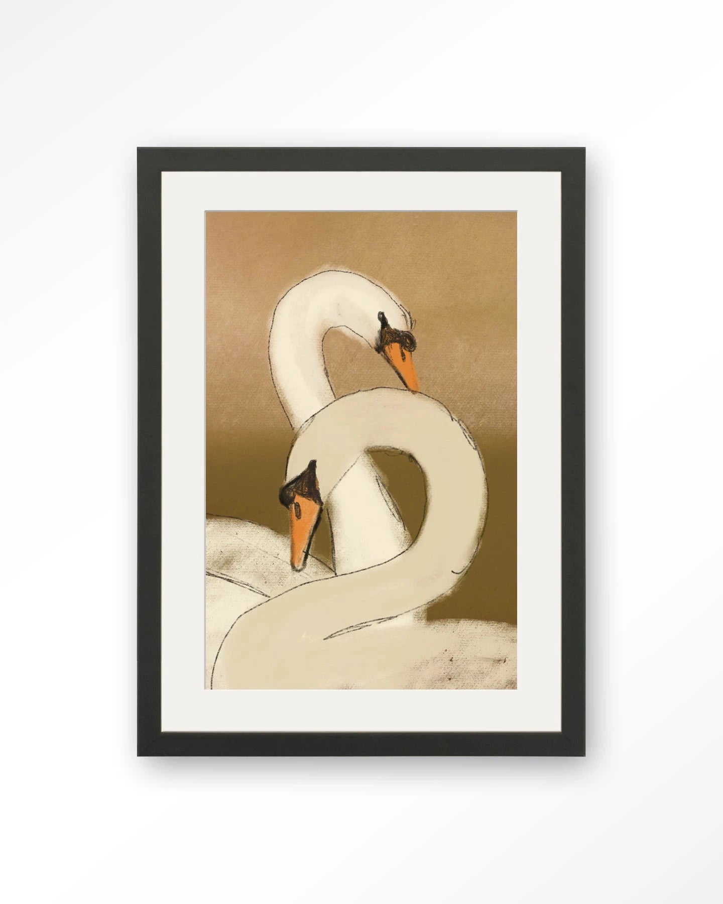 Swan Lake Green - Moderne Wanddecoratie | Artprint, Glass Art, Wandkleed by Urban Cotton