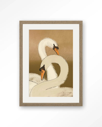 Swan Lake Green - Moderne Wanddecoratie | Artprint, Glass Art, Wandkleed by Urban Cotton