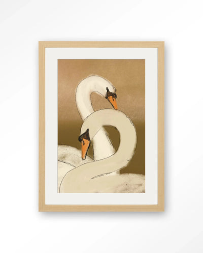 Swan Lake Green - Moderne Wanddecoratie | Artprint, Glass Art, Wandkleed by Urban Cotton