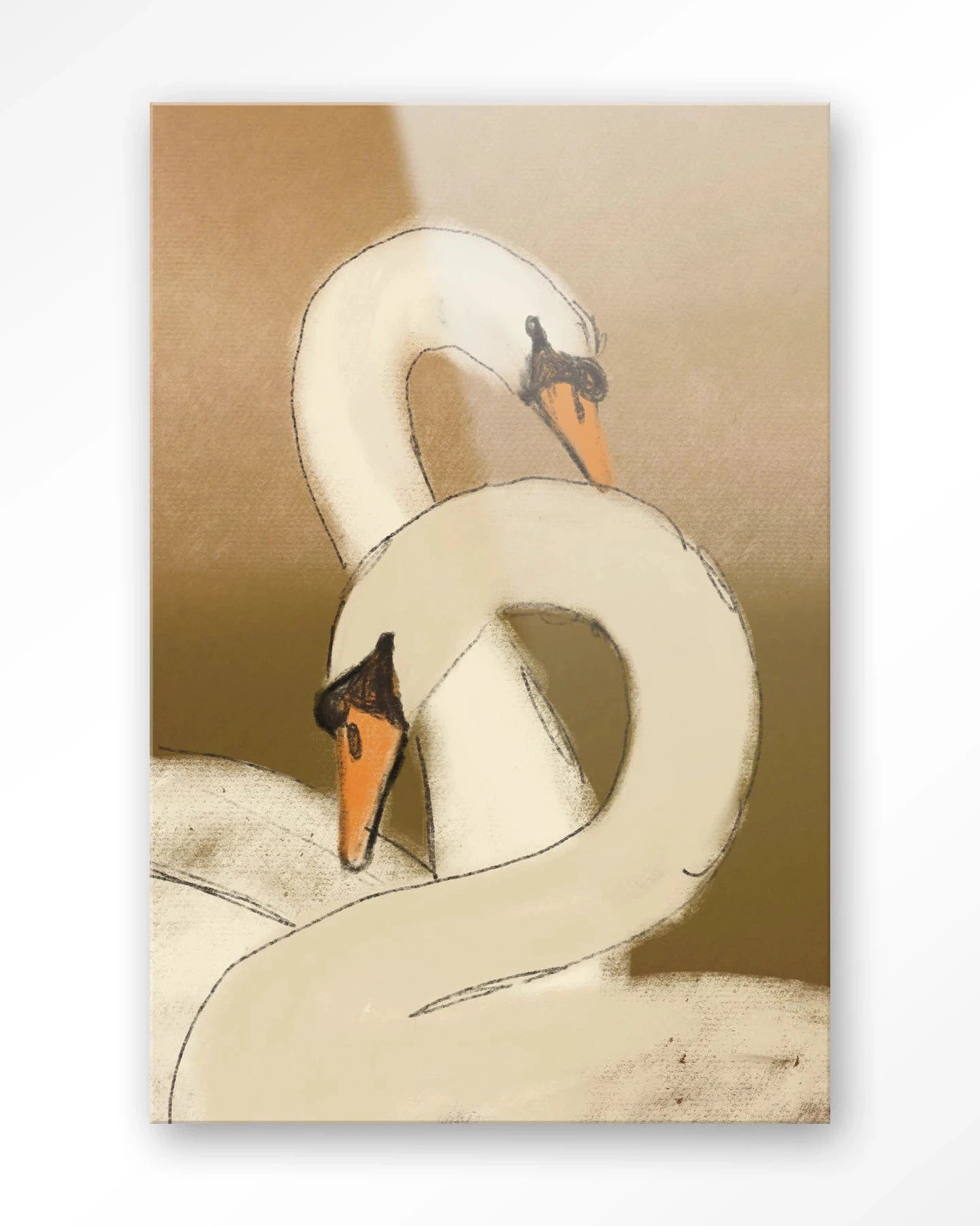 Swan Lake Green - Moderne Wanddecoratie | Artprint, Glass Art, Wandkleed by Urban Cotton