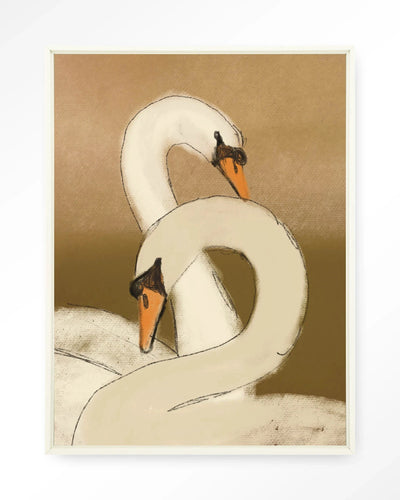 Swan Lake Green - Moderne Wanddecoratie | Artprint, Glass Art, Wandkleed by Urban Cotton
