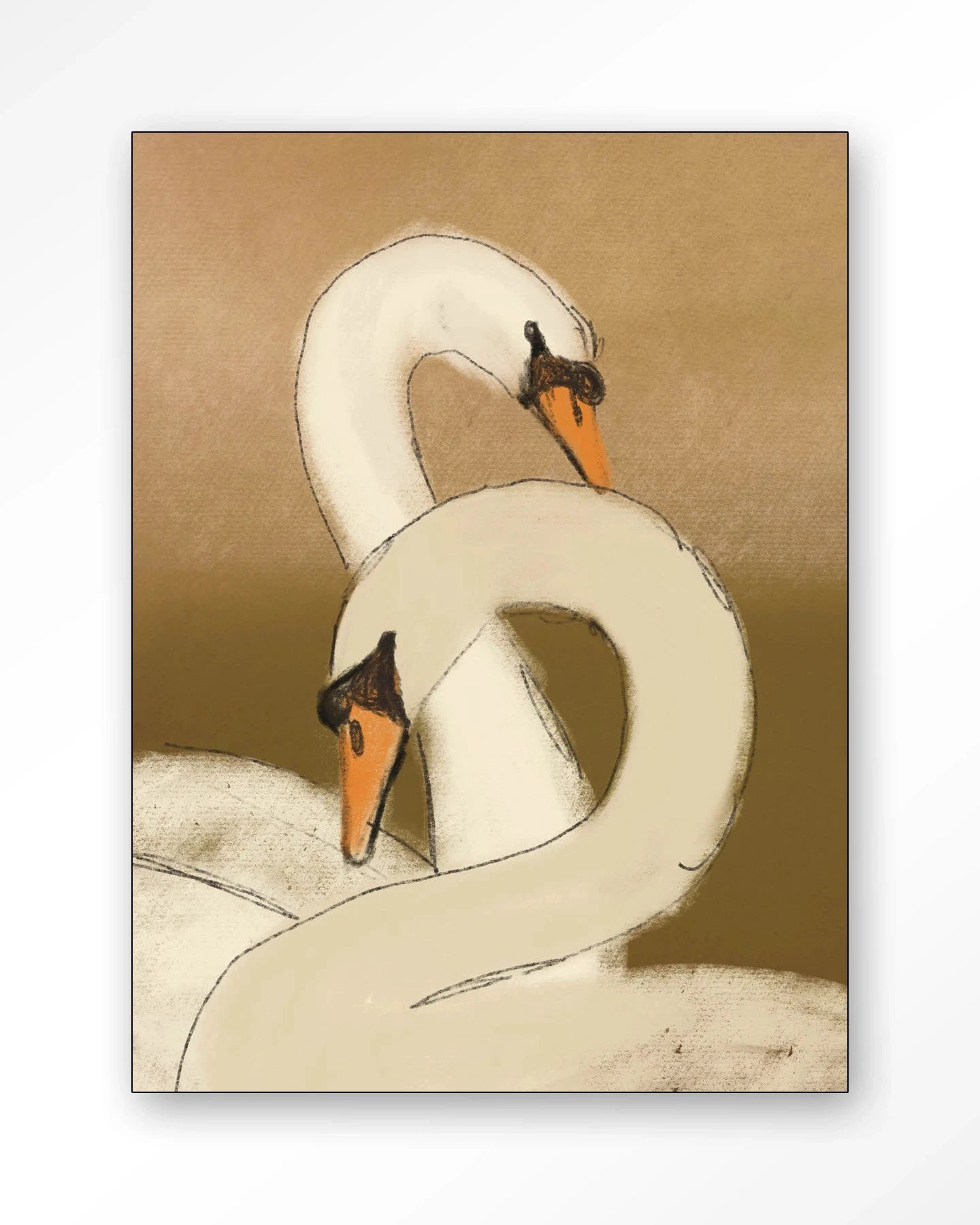 Swan Lake Green - Moderne Wanddecoratie | Artprint, Glass Art, Wandkleed by Urban Cotton