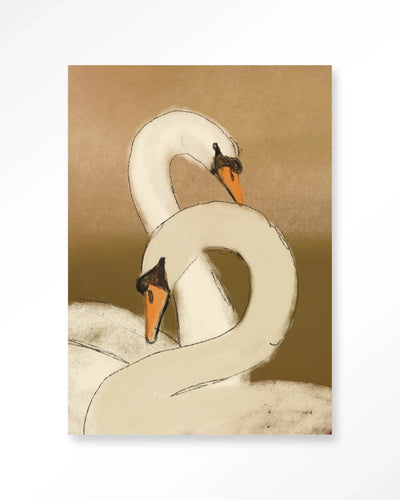 Swan Lake Green - Moderne Wanddecoratie | Artprint, Glass Art, Wandkleed by Urban Cotton