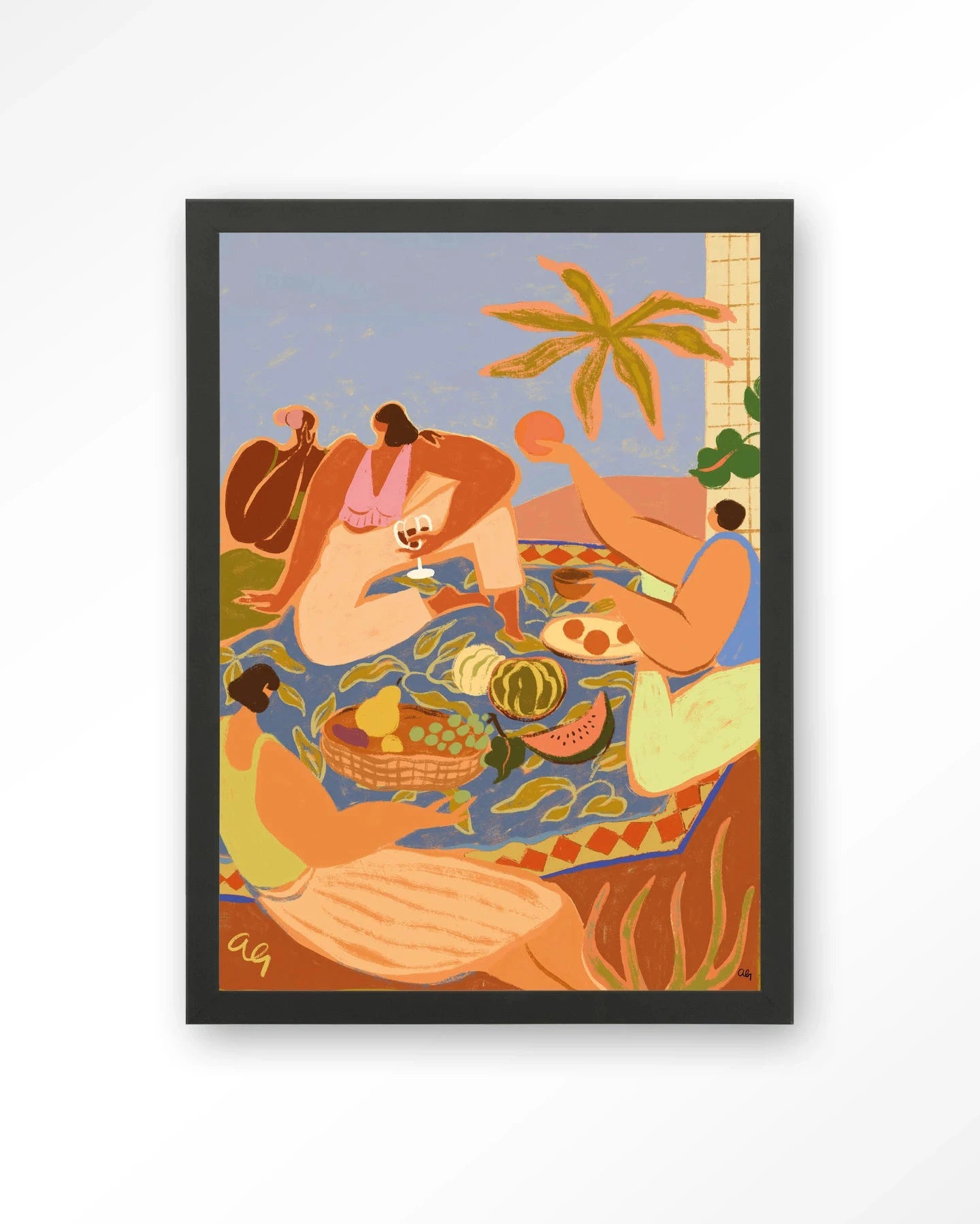 Summer Picnic - Moderne Wanddecoratie | Artprint, Glass Art, Wandkleed by Urban Cotton