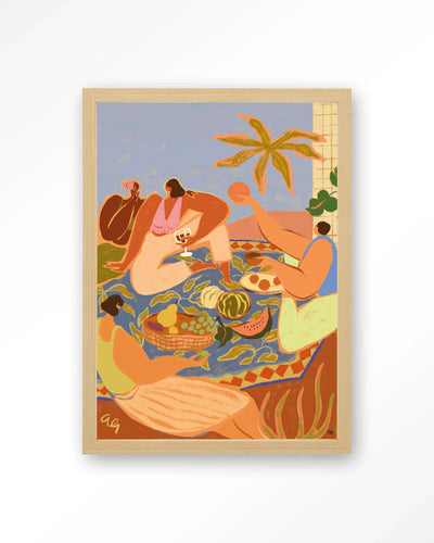 Summer Picnic - Moderne Wanddecoratie | Artprint, Glass Art, Wandkleed by Urban Cotton