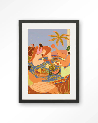Summer Picnic - Moderne Wanddecoratie | Artprint, Glass Art, Wandkleed by Urban Cotton
