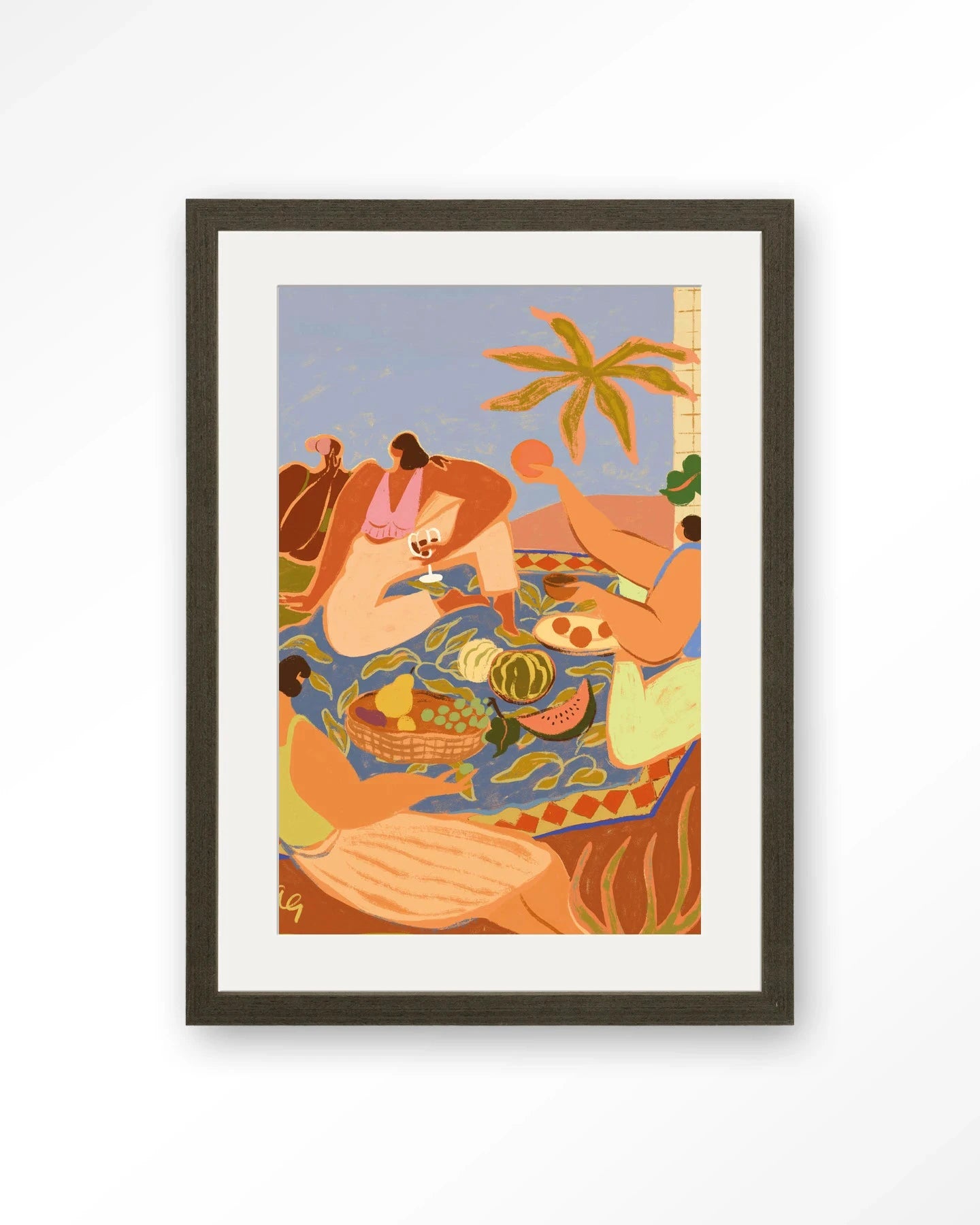 Summer Picnic - Moderne Wanddecoratie | Artprint, Glass Art, Wandkleed by Urban Cotton