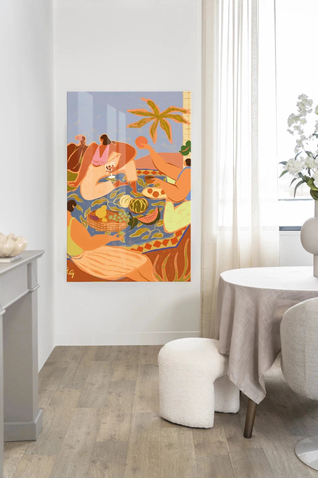 Summer Picnic - Moderne Wanddecoratie | Artprint, Glass Art, Wandkleed by Urban Cotton