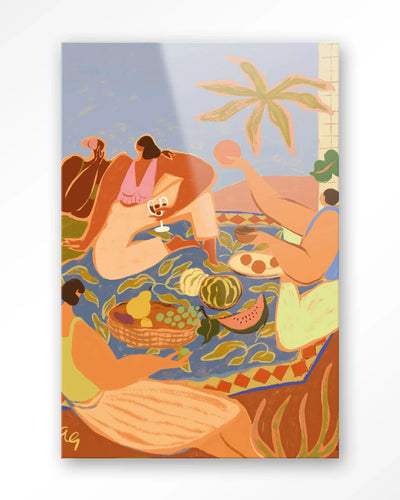 Summer Picnic - Moderne Wanddecoratie | Artprint, Glass Art, Wandkleed by Urban Cotton