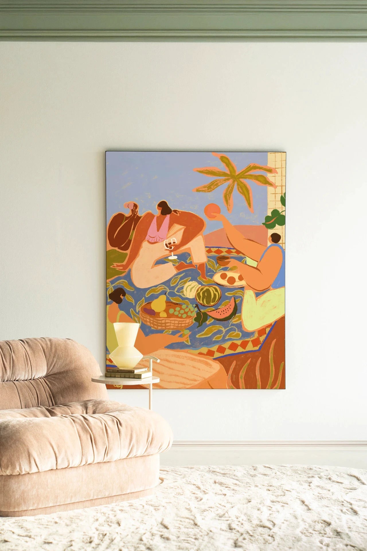 Summer Picnic - Moderne Wanddecoratie | Artprint, Glass Art, Wandkleed by Urban Cotton