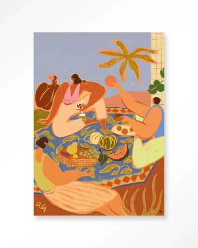Summer Picnic - Moderne Wanddecoratie | Artprint, Glass Art, Wandkleed by Urban Cotton