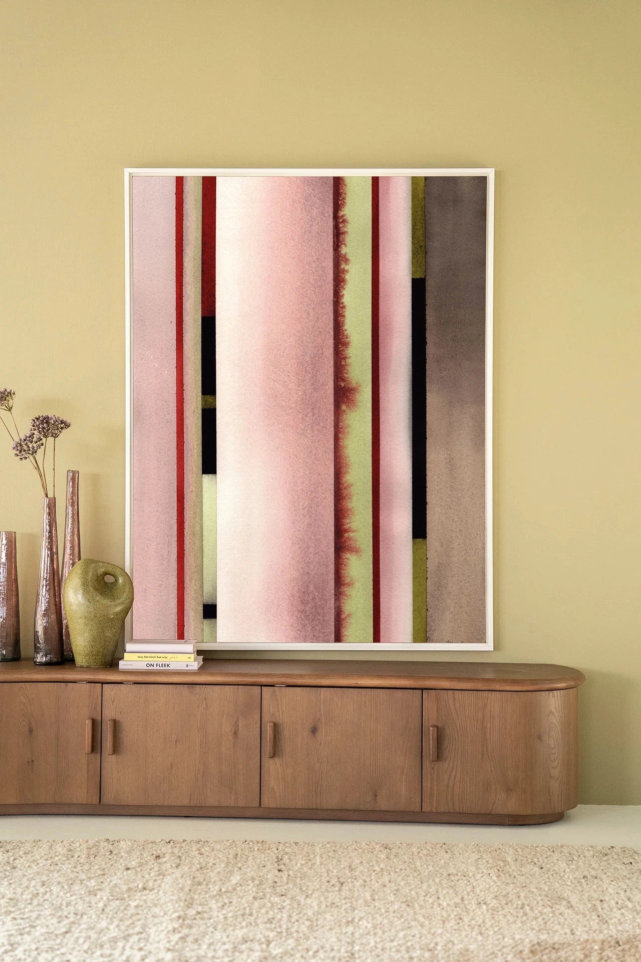 Vertical Rose - Moderne Wanddecoratie | Artprint, Glass Art, Wandkleed by Urban Cotton