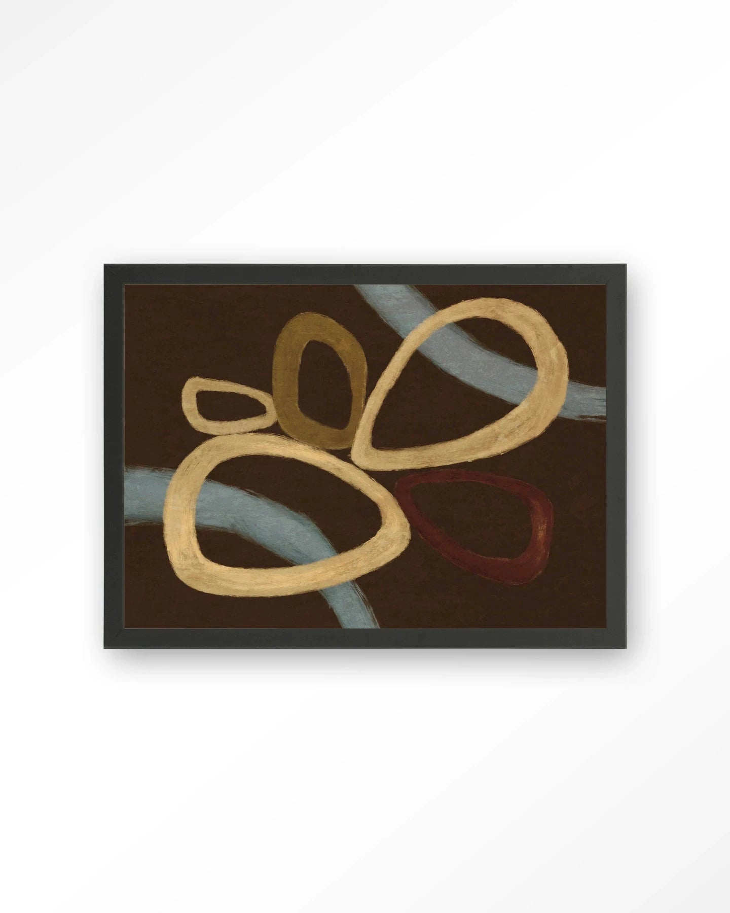 Ring Of Abstraction Brown - Moderne Wanddecoratie | Artprint, Glass Art, Wandkleed by Urban Cotton