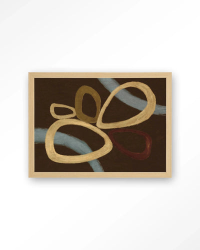 Ring Of Abstraction Brown - Moderne Wanddecoratie | Artprint, Glass Art, Wandkleed by Urban Cotton