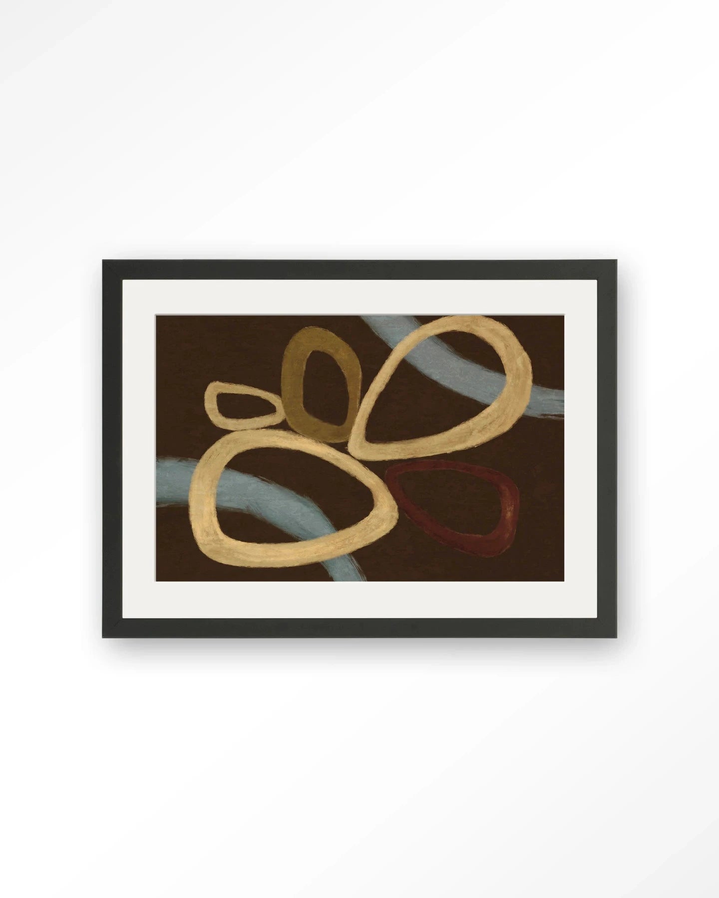 Ring Of Abstraction Brown - Moderne Wanddecoratie | Artprint, Glass Art, Wandkleed by Urban Cotton