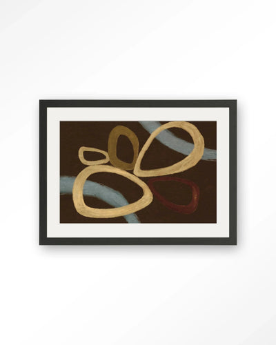 Ring Of Abstraction Brown - Moderne Wanddecoratie | Artprint, Glass Art, Wandkleed by Urban Cotton