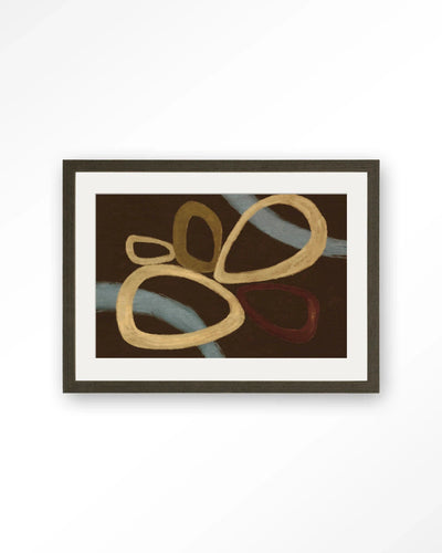 Ring Of Abstraction Brown - Moderne Wanddecoratie | Artprint, Glass Art, Wandkleed by Urban Cotton
