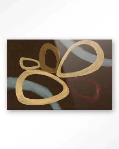Ring Of Abstraction Brown - Moderne Wanddecoratie | Artprint, Glass Art, Wandkleed by Urban Cotton