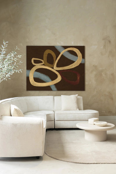 Ring Of Abstraction Brown - Moderne Wanddecoratie | Artprint, Glass Art, Wandkleed by Urban Cotton