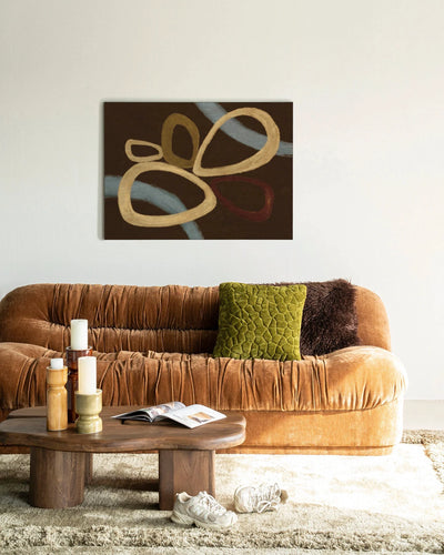 Ring Of Abstraction Brown - Moderne Wanddecoratie | Artprint, Glass Art, Wandkleed by Urban Cotton