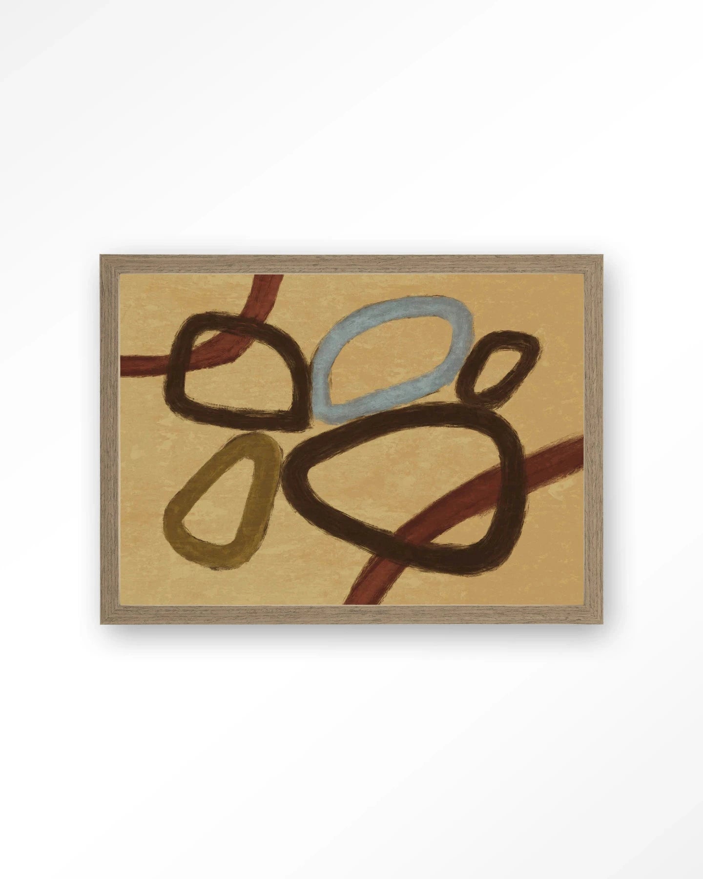 Ring Of Abstraction Yellow - Moderne Wanddecoratie | Artprint, Glass Art, Wandkleed by Urban Cotton