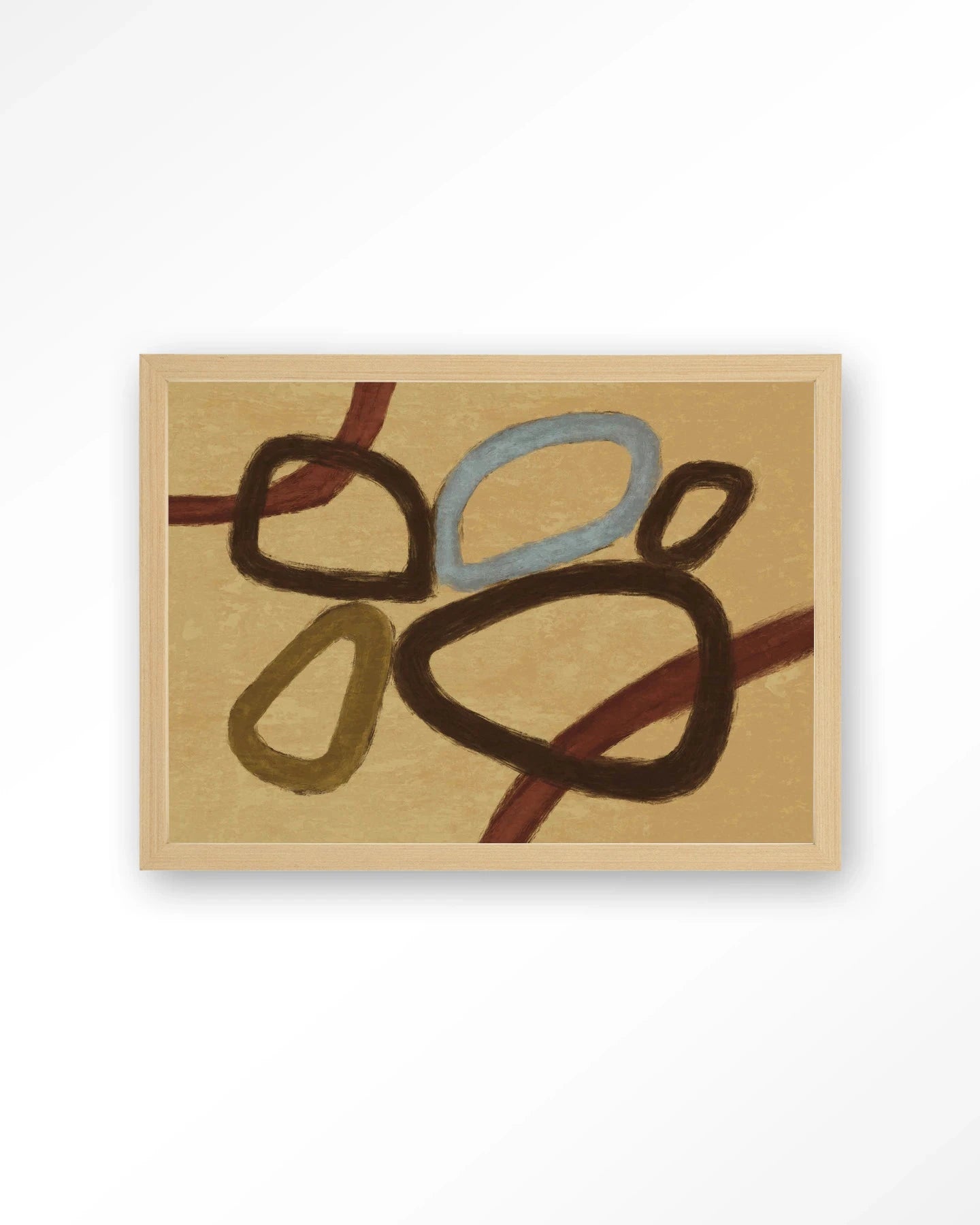 Ring Of Abstraction Yellow - Moderne Wanddecoratie | Artprint, Glass Art, Wandkleed by Urban Cotton