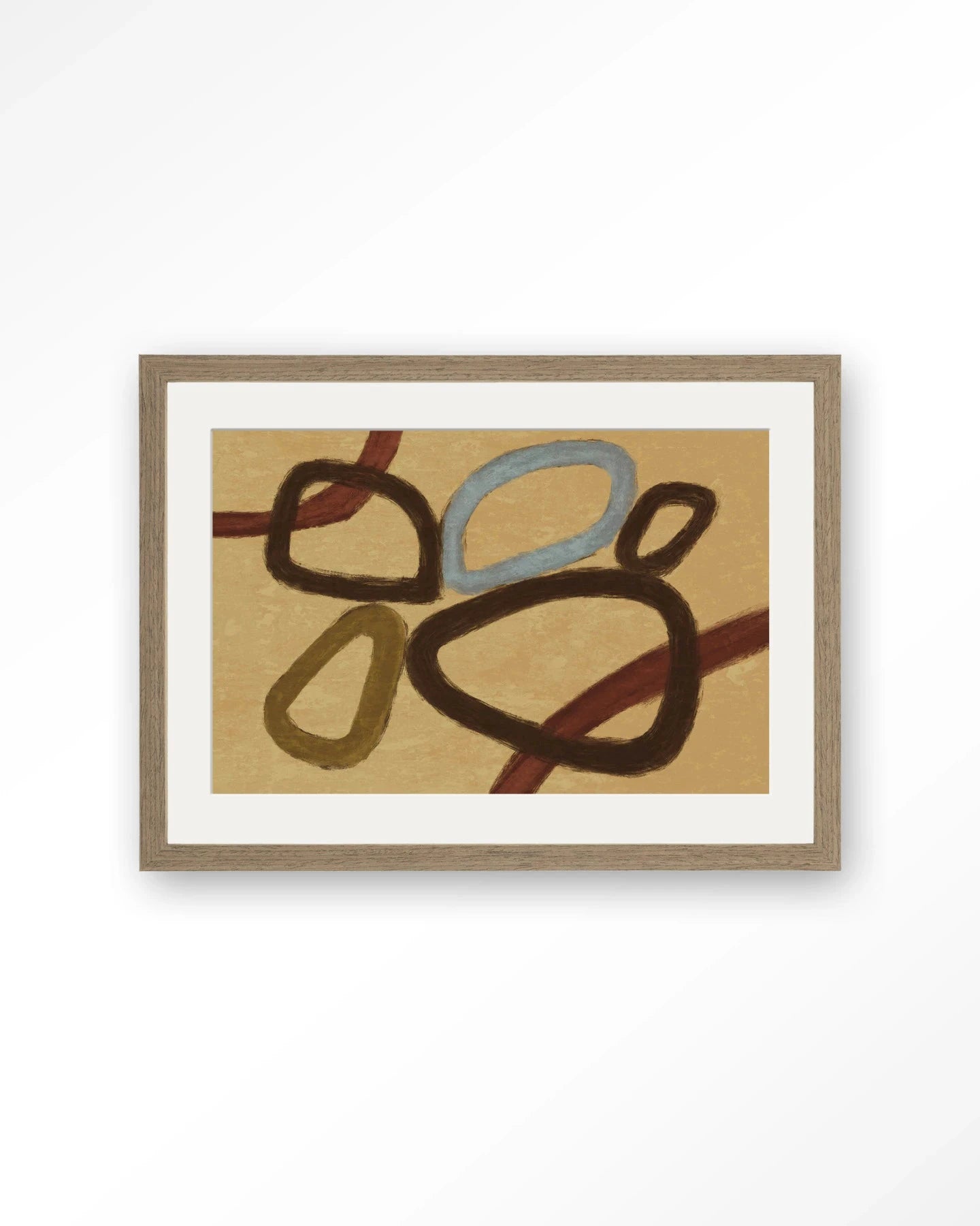 Ring Of Abstraction Yellow - Moderne Wanddecoratie | Artprint, Glass Art, Wandkleed by Urban Cotton