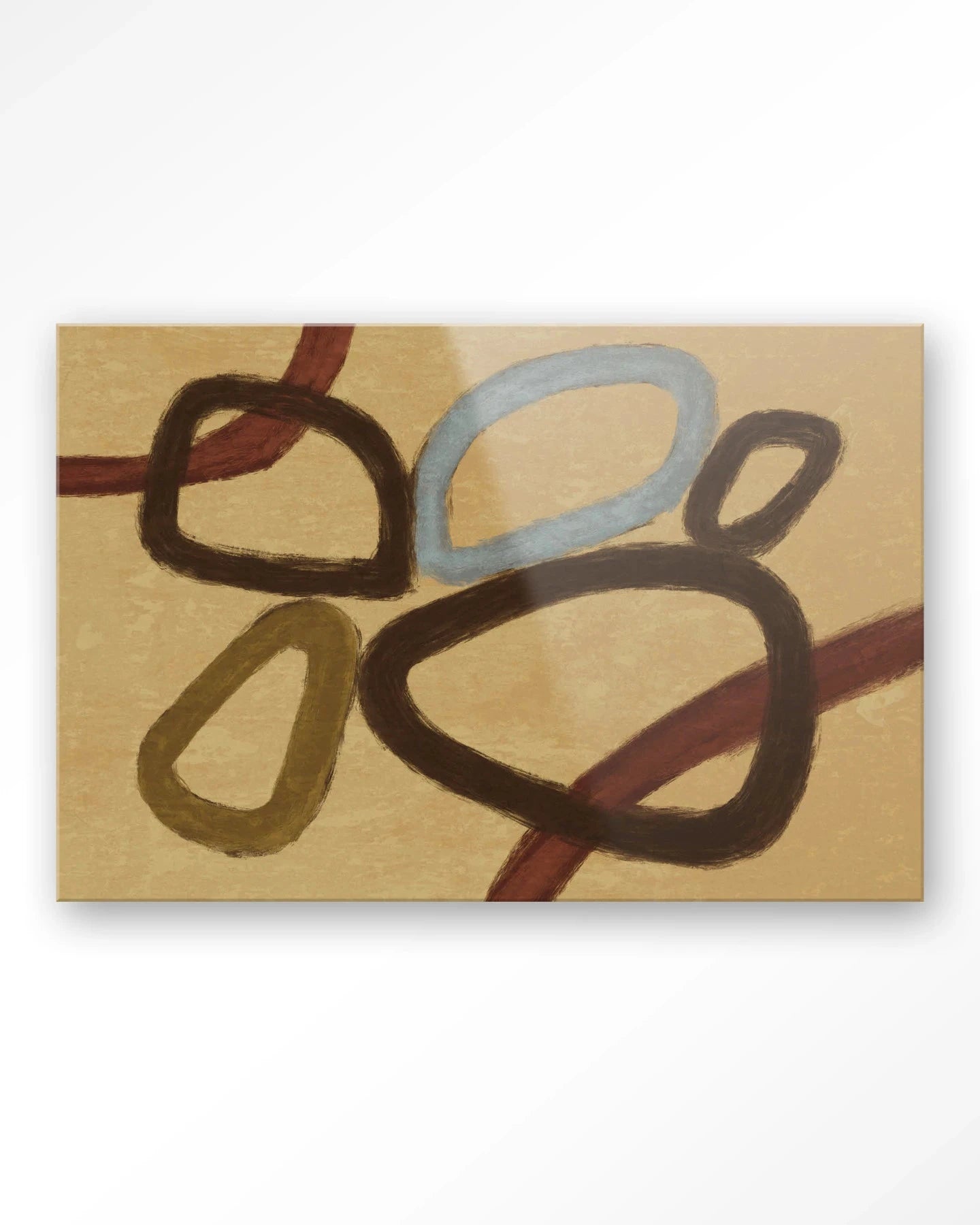 Ring Of Abstraction Yellow - Moderne Wanddecoratie | Artprint, Glass Art, Wandkleed by Urban Cotton