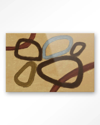 Ring Of Abstraction Yellow - Moderne Wanddecoratie | Artprint, Glass Art, Wandkleed by Urban Cotton
