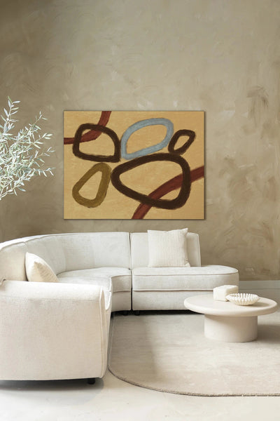 Ring Of Abstraction Yellow - Moderne Wanddecoratie | Artprint, Glass Art, Wandkleed by Urban Cotton