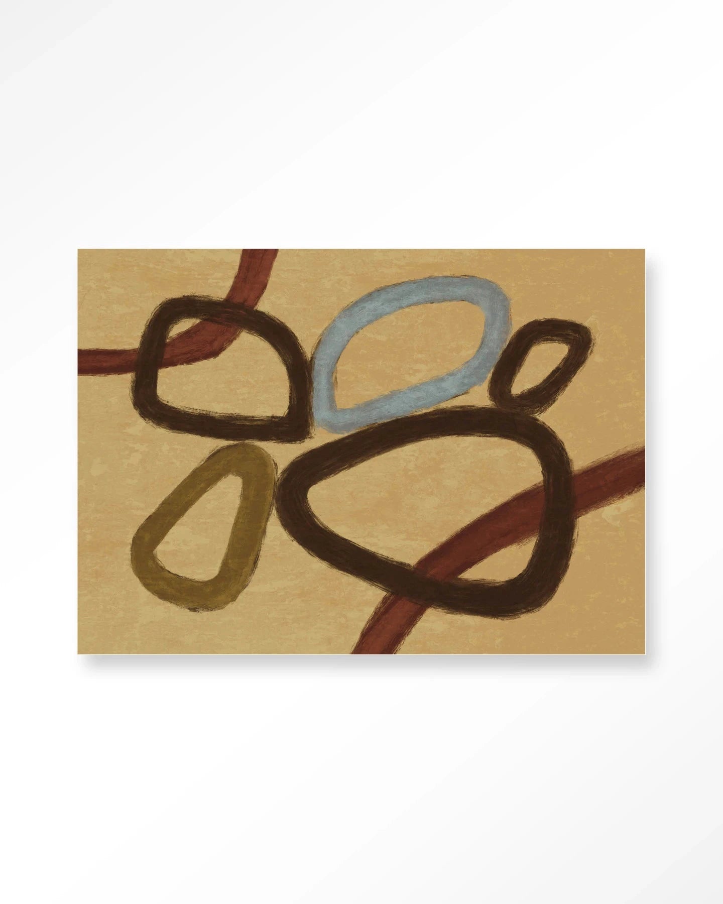 Ring Of Abstraction Yellow - Moderne Wanddecoratie | Artprint, Glass Art, Wandkleed by Urban Cotton