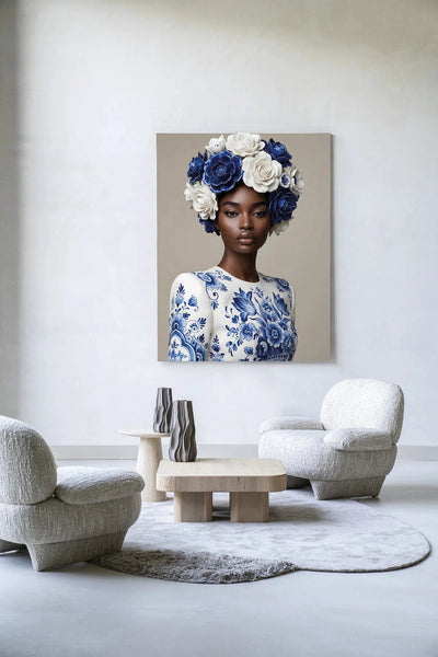 Blue Duchess - Moderne Wanddecoratie | Artprint, Glass Art, Wandkleed by Urban Cotton