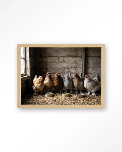The Chicken Barn - Moderne Wanddecoratie | Artprint, Glass Art, Wandkleed by Urban Cotton