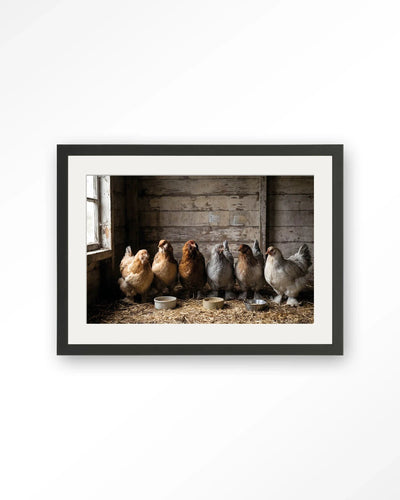 The Chicken Barn - Moderne Wanddecoratie | Artprint, Glass Art, Wandkleed by Urban Cotton
