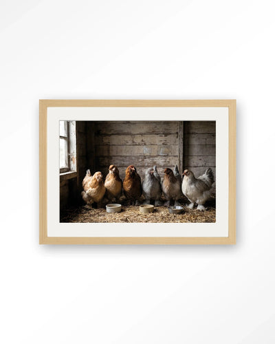 The Chicken Barn - Moderne Wanddecoratie | Artprint, Glass Art, Wandkleed by Urban Cotton