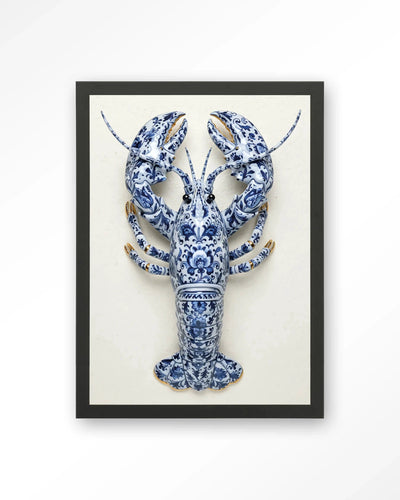 Blue Lobster - Moderne Wanddecoratie | Artprint, Glass Art, Wandkleed by Urban Cotton