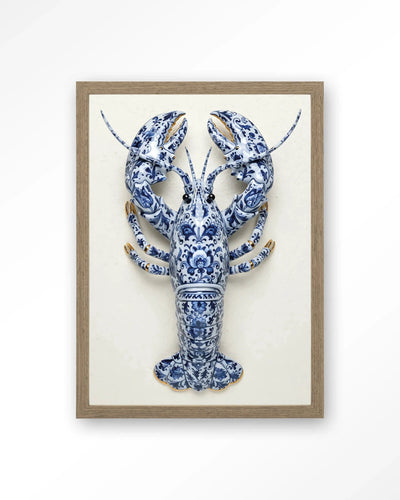 Blue Lobster - Moderne Wanddecoratie | Artprint, Glass Art, Wandkleed by Urban Cotton
