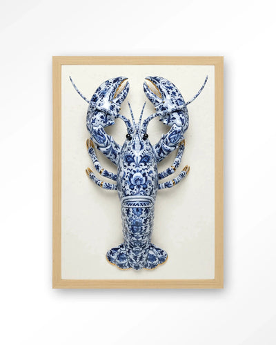 Blue Lobster - Moderne Wanddecoratie | Artprint, Glass Art, Wandkleed by Urban Cotton