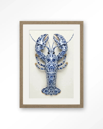 Blue Lobster - Moderne Wanddecoratie | Artprint, Glass Art, Wandkleed by Urban Cotton