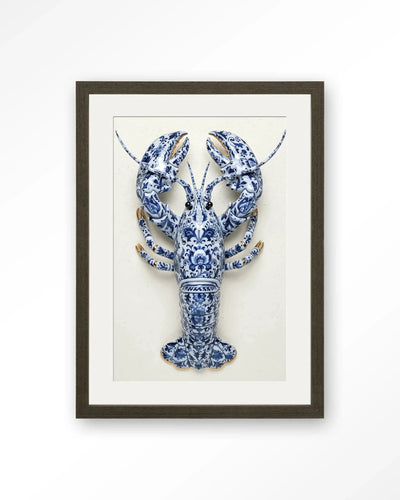 Blue Lobster - Moderne Wanddecoratie | Artprint, Glass Art, Wandkleed by Urban Cotton