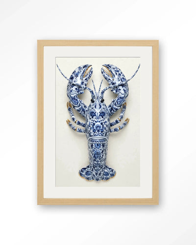 Blue Lobster - Moderne Wanddecoratie | Artprint, Glass Art, Wandkleed by Urban Cotton