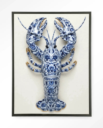 Blue Lobster - Moderne Wanddecoratie | Artprint, Glass Art, Wandkleed by Urban Cotton