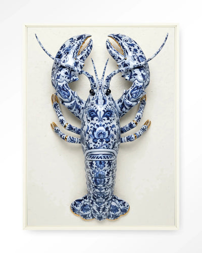 Blue Lobster - Moderne Wanddecoratie | Artprint, Glass Art, Wandkleed by Urban Cotton