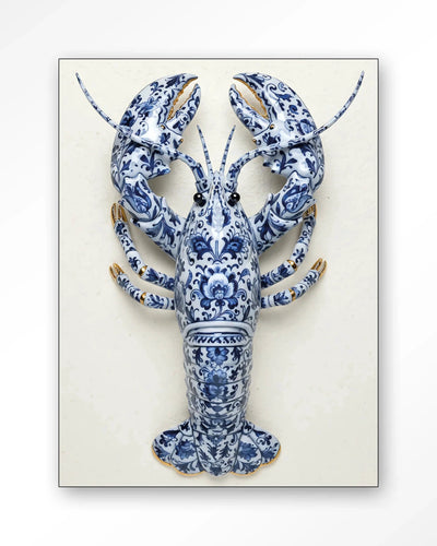 Blue Lobster - Moderne Wanddecoratie | Artprint, Glass Art, Wandkleed by Urban Cotton